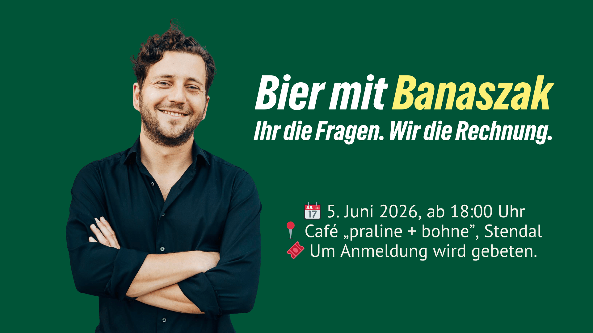 Am 5. Juni in Stendal: Bier mit Banaszak