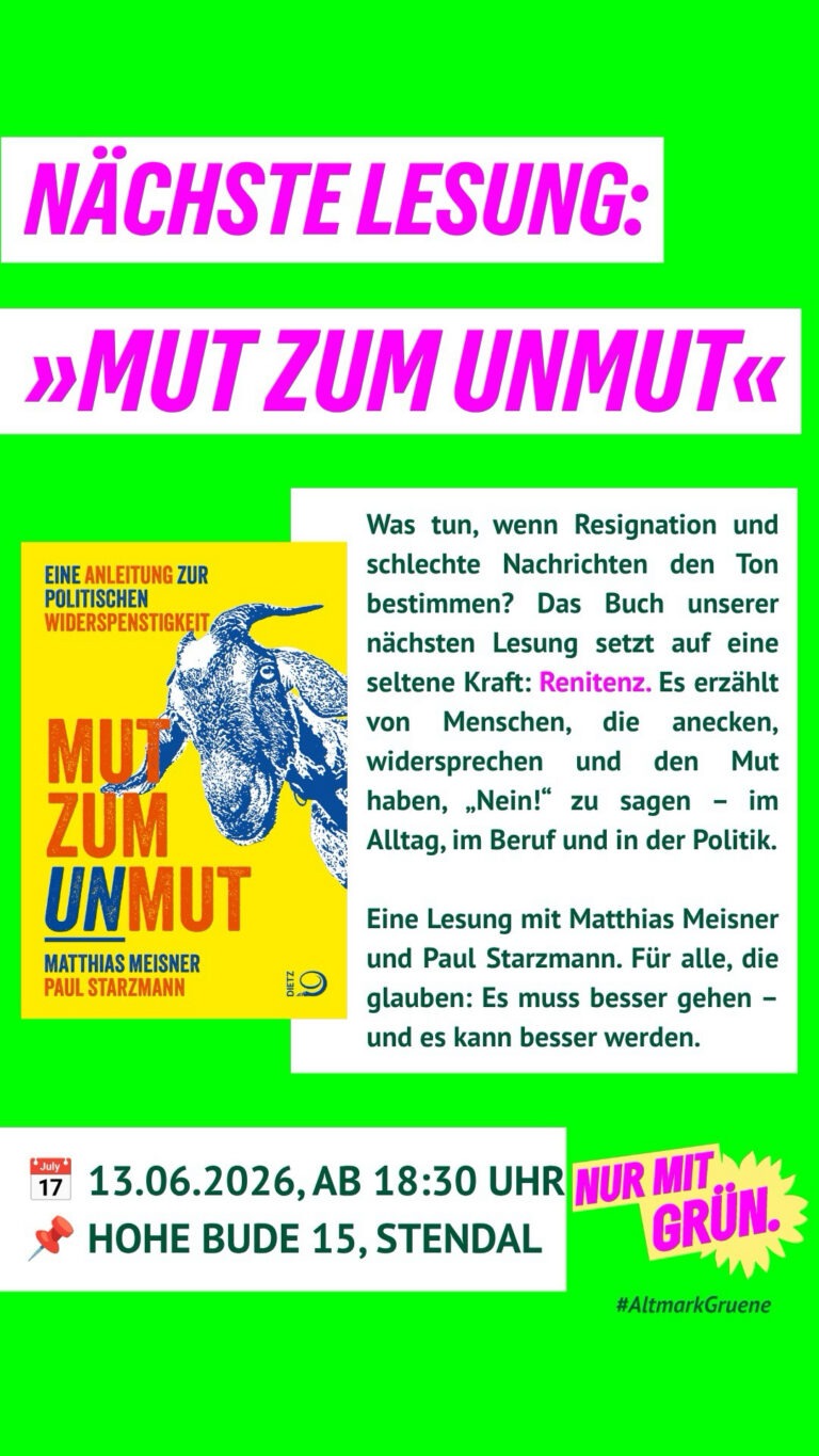 Lesung: Mut zum Unmut
